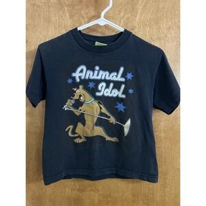 Scooby Doo T-Shirt Vintage Unisex Kid Size 8 Medium Animal Idol Cotton navy blue